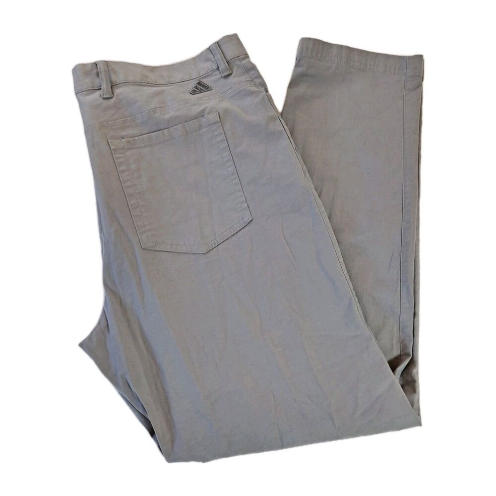 Adidas Men's Golf Pants Size 38x32 (38x30-1/2) Flat Front 5-pocket Stretch